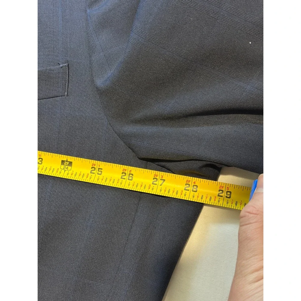 Nautica Blazer Jacket Mens 58 Navy Blue Check Stretch Single Breasted Business